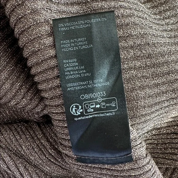 NWT ANTHROPOLOGIE Metallic Brown Long Sleeve Dress Sz. XL. - Picture 14 of 15